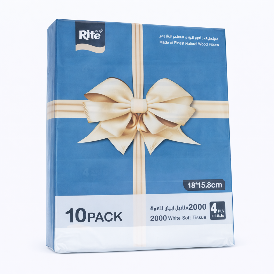 Picture of Rite Facial Tissues – 200×10 Wrapped Packs (2000 Sheets) | Model 11826