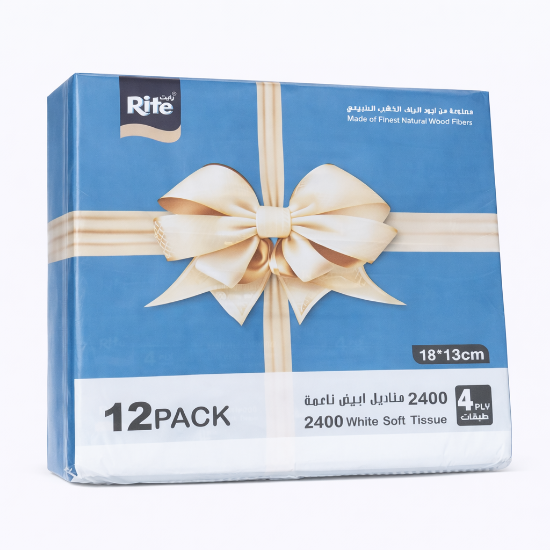 Picture of Rite Facial Tissues – 200×12 Wrapped Packs (2400 Sheets) | Model 11824