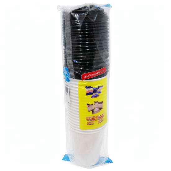 Picture of Rite white paper cups with lids, 8 oz capacity