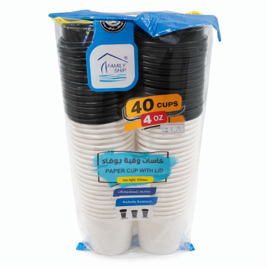 Picture of Rite White Paper Cups with Lids 4 oz – 40 pcs × 36 Packs – Model 22-114
