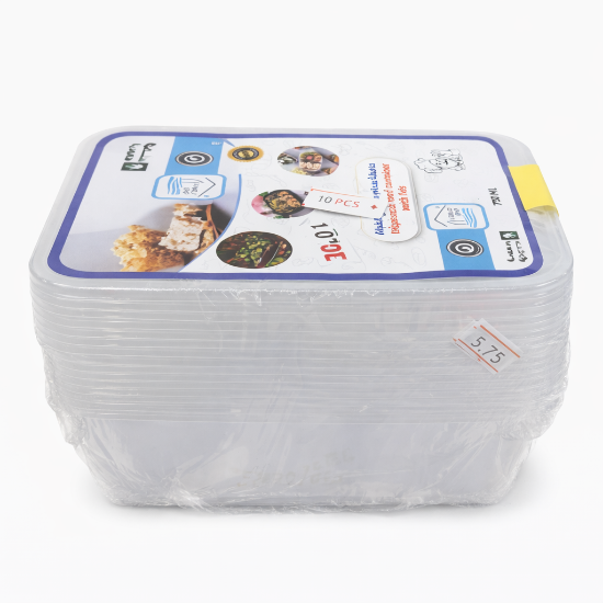 Picture of Right Clear Plastic Food Containers 750 ml – 10 Pieces – Model 22-303