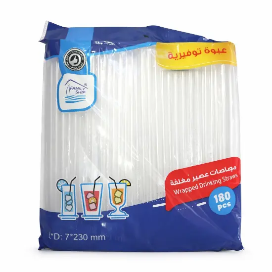 Picture of Rite Juice Straws – 7 mm – Transparent – 180 Pieces (Model 9261)